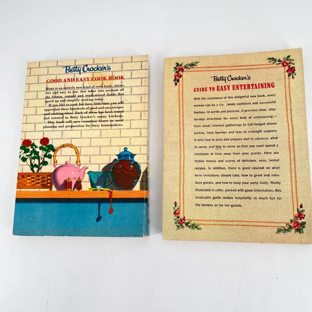 1950s Betty Crocker Cookbook Set Good and Easy Guide to Entertaining 1st Edition